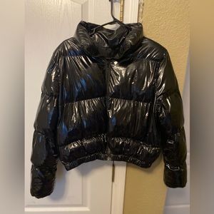 Black Cropped Puffer Jacket
